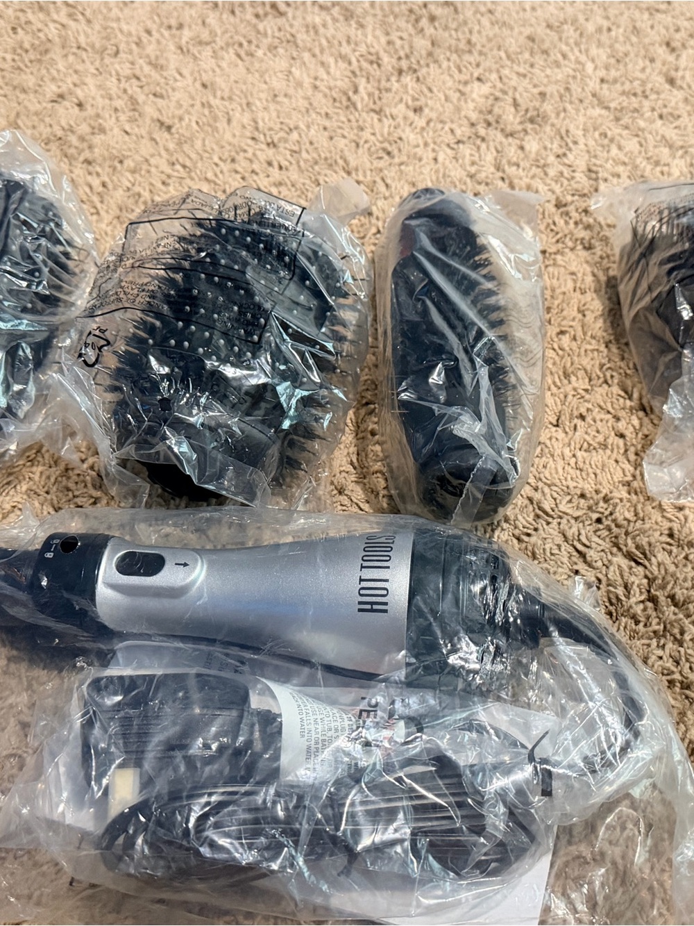 Hot Tools Pro Signature Blowout Hair Brush Ultimate 4-Pc Kit Blck/Silver New - Picture 6 of 9